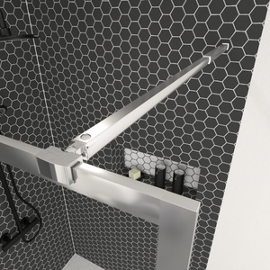 Oumeiga 120*200cm Frameless Tempered Glass Modern Design Walk-in <strong>Shower</strong> <strong>Screen</strong> 6mm Thick Bathroom <strong>Extendable</strong> Chrome Aluminum - Product Image 2