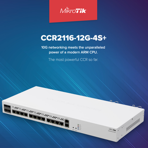 Router Mikrotik Cloud Core CCR2116-12G-4S+ con CPU ARM de 16 núcleos, 16 GB de RAM, 10G SFP+, 8 puertos LAN, WEP y QoS - Product Image 3