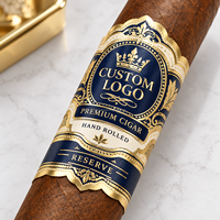 Étiquettes personnalisées de luxe pour cigares, en papier texturé avec impression UV et dorure à chaud, pour cigares faits main