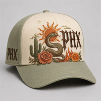 Cappellino da Baseball Personalizzato con Ricamo in Stile Old English, 5 Pannelli, Visiera Curva, Stile Dad Hat, Streetwear West Coast, Vendita all'Ingrosso, Basso MOQ