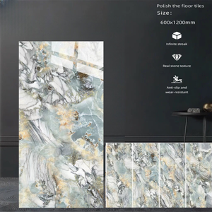 Azulejos de Porcelana Brillante de Diseño Moderno al por Mayor, 600x1200mm, Azulejos Blancos Esmaltados para Interiores, Azulejos de <span class=keywords><strong>Piedra</strong></span> de Lujo para Baños de Villas - Product Image 5