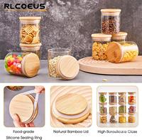 Bocaux en verre borosilicate de haute qualité, hermétiques, sans BPA, chauffables, 500 ml, pour aliments, cuisine, camping, céréales, épices, thé, design moderne