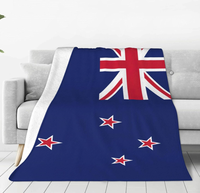 Couverture en flanelle de haute qualité avec drapeau de Nouvelle-Zélande personnalisé, pour la maison et la voiture, couverture chaude et confortable