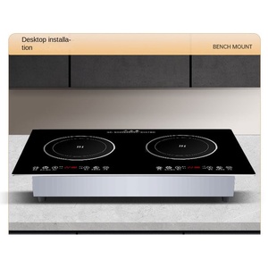 Placa de Cocción Eléctrica de Acero Inoxidable con Cristal Negro, 2000W, Control Táctil con Sensor, 2 Quemadores, Control por Aplicación, Calentamiento Rápido - Product Image 5