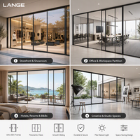 Porte coulissante panoramique de qualité supérieure, aspect sans cadre, porte patio, porte en aluminium pour bureau commercial