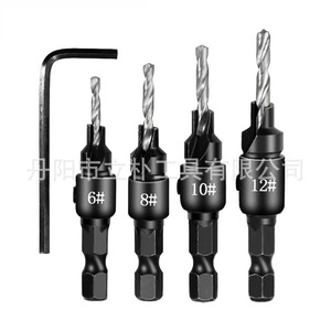 Hex Shank <b>Countersink</b> <b>Drill</b> <b>Bit</b> Set 6 8 10 12 With Screwdriver For Nonferrous Metals Bright Finish - Product Image 1