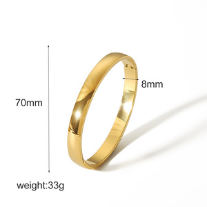 <span class=keywords><strong>Bracelet</strong></span> minimaliste en acier inoxydable plaqué <span class=keywords><strong>or</strong></span> 18 carats, bijoux imperméables, <span class=keywords><strong>bracelet</strong></span> lisse brillant et brillant pour femmes, cadeaux - Product Image 4