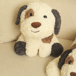 Muñeco de peluche de perro manchado de 15 pulgadas al por mayor, edredón de juguete para cachorros tumbados y sentados, relleno de algodón PP - Product Image 2