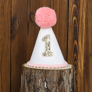 Nouvel Arrivage Chapeau Conique en <span class=keywords><strong>Feutre</strong></span> pour Bébé 1er Anniversaire Garçon Fille, Chapeau d'Intérieur Familial avec Numéro pour Anniversaire, Noël, Halloween - Product Image 6