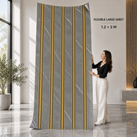 Papier peint auto-adhésif en marbre gris à rayures dorées, en feuilles XPE de 1,8 mm, pour les entrepreneurs en aménagement intérieur