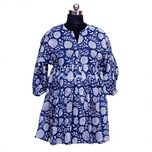 Vestido Midi/Maxi ajustado de algodón de alta calidad para mujer, diseño Floral, estampado Digital, respetuoso con el medio ambiente, botón de Color personalizado, lo último - Product Image 1