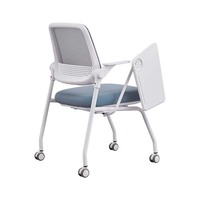 Chaise de bureau confortable et respirante en maille avec accoudoirs, pivotante et à roulettes, idéale pour les réunions, l'enseignement et les étudiants