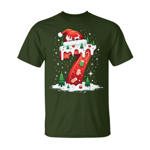 Camiseta divertida con estampado de árbol de Navidad y luces, para parejas, con diseño de meme 'Six Seven 6 7' - Product Image 2