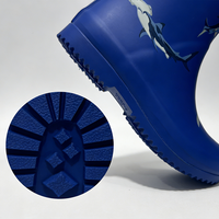 Bottes de pluie mi-mollet légères en caoutchouc pour bébés garçons, motif animalier tendance, antidérapantes et faciles à nettoyer