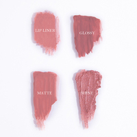 Logo de marque privée ensemble rouge à lèvres et crayon à lèvres liquide mat 3 effets rouge à lèvres chatoyant imperméable maquillage rouge à lèvres brillant végétalien
