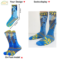 Chaussettes imprimées numériquement en 3D, OEM, couleur et logo personnalisés, chaussettes vierges imprimées par sublimation, chaussettes de sport unisexes pour hommes