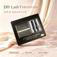 Kit de cils en grappe DIY personnalisables en gros, 60D préfabriqués, volume 9-16mm, faux cils en vison de longueurs mixtes