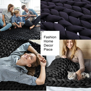 Livraison moderne d'une seule pièce Couverture tricotée en polyester recyclé épais épaisse pour jet lesté - Product Image 4