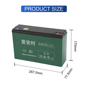 Batterie au plomb sans entretien AIANSHI <span class=keywords><strong>12V</strong></span> 32AH VRLA pour chariot élévateur, AGV, équipement de levage <span class=keywords><strong>électrique</strong></span>, cycle profond rechargeable - Product Image 2