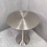 Table Ronde Fine en Acier Inoxydable Massif, Table de Salle à Manger Commerciale pour Cafés et Salons de Thé, Idéale pour les Banquettes, Vente en Gros à l'Exportation
