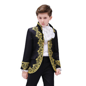Costume de prince victorien pour enfants, veste de costume, cravate à <span class=keywords><strong>jabot</strong></span>, tenue de cosplay, uniforme, veste en dentelle, manteau pour garçons - Product Image 3