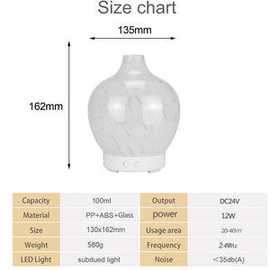 Diffuseur d'arômes en verre avec lumière LED effet flamme, humidificateur ultrasonique silencieux 0,5L pour usage domestique - Product Image 3