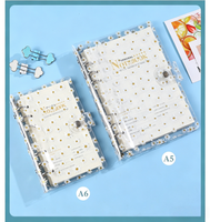 Carnet de notes en PVC personnalisé avec logo, classeur à anneaux A5 A6 A7, journal/agenda, couverture transparente avec pochette de rangement intégrée