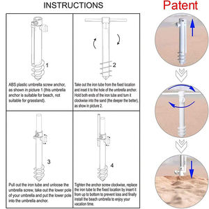 Sombrilla de playa resistente al viento para exteriores, de 10 pies paraguas con logotipo personalizado, 7,5 pies, para jardín y Patio - Product Image 3