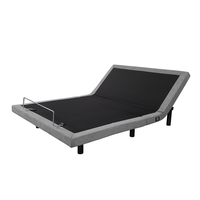 Cadre de lit Queen Size réglable avec fonction massage, design traditionnel, panneau de lit électrique souple