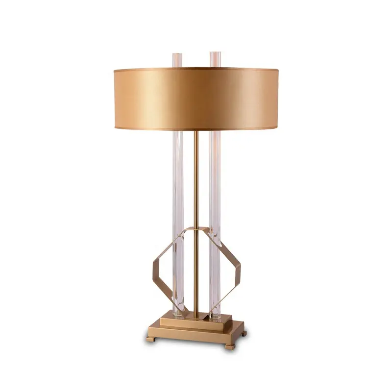 Modern Luxury crystal glass tablel lamp fabric lampshade E27 desk lamp for living room hotel bedroom