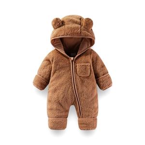 Mono de invierno de lana para bebé, mono cómodo y esponjoso con dibujos animados, para 0-18 meses - Product Image 3
