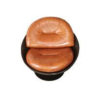 Fauteuil d'appoint pivotant en similicuir de luxe italien pour salon, chaise longue en fibre de verre en forme de boule pour hôtel et villa