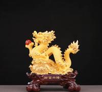 Résine jade dragon fengshui statue