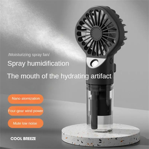 Produits pour la maison intelligente : Ventilateur silencieux portable avec humidification, petit ventilateur de table de bureau rechargeable par USB - Product Image 4