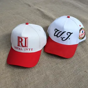 Hot Selling Personality Comfortable 5 Panel Red Baseball Cap With Logo High Quality Custom Cap