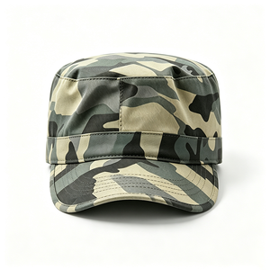 Casquette de cadet unisexe de luxe en toile de coton camouflage avec logo personnalisé - Casquette plate pour patrouille en extérieur, camping, chasse et travail - Product Image 4