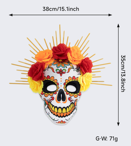 หน้ากากปาร์ตี้งานปาร์ตี้หน้ากากสวมศีรษะลายดอกไม้ต้นโกโก้วันแห่งความตาย - Product Image 6
