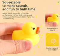 Jouet de bain canard en caoutchouc jaune qui couine, pour la famille, les bébés et les tout-petits garçons et filles