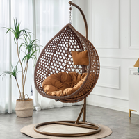 Fauteuil suspendu pour l'extérieur Fauteuil suspendu en rotin PE étanche pour le jardin et le balcon avec support