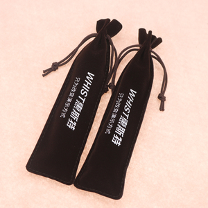 Custom logo Printed Packaging Drawstring Velvet Pen Pouch Bag Black Cover Pen and Notebook Dust Bag - Product Image 3