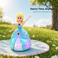 Jouet Fille Dansante avec Musique et Lumières, Roue Omnidirectionnelle à 360°, Son et Lumière, Cadeau Éducatif Précoce pour Enfants