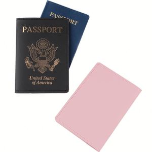 Funda de Pasaporte de Cuero PU con Logotipo Personalizado, Bloqueo RFID, Sin Cierre, Estampado en Caliente, Cartera de Viaje y Porta Tarjetas Americano - Product Image 6