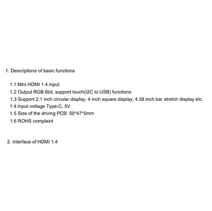 Di piccole <span class=keywords><strong>dimensioni</strong></span> 50x47mm TFT Display Driver PCB supporta circolare/barra LCD Mini HD-MI 5V tipo-C ROHS - Product Image 6