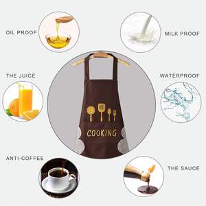 Delantal impermeable Lavable a mano para el hogar de cocina al por mayor para imprimir delantal de logotipo personalizado de poliéster - Product Image 3