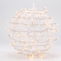 Lampes suspendues en forme de boule en rotin LED 220V, disponibles en tailles 20cm, 30cm, 40cm, 50cm, pour la décoration d'événements et de commerces