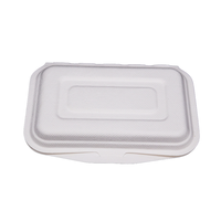 Boîte d'emballage rectangulaire écologique pour fast-food en bagasse