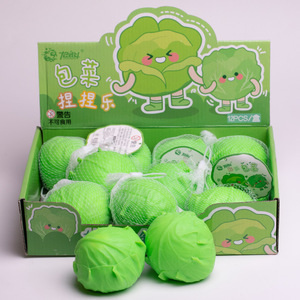 Juguetes Blandos de Repollo de Alta Calidad con Relleno de Harina de Repollo Simulada TPR, Pelota Antiestrés para Alivio del Estrés y Descompresión - Product Image 2