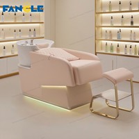 Luxe tête noire Spa fauteuil de massage du cuir chevelu shampooing lit avec vapeur cheveux Spa Salon chaise de lavage à vendre