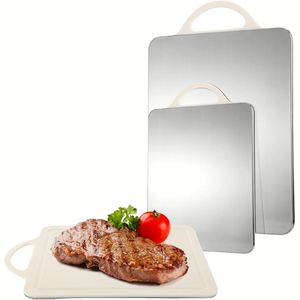 Novison Trend Kitchen Accessories Double Sided Eco-Friendly Rectangle <b>Plastic</b> Titanium Wood Thick 304 Stainless Chopping <b>Block</b> - Product Image 1