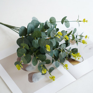 Artificial <b>Eucalyptus</b> Leaves Single Stem Plastic Green Plant For Home Wedding Decoration Eco Friendly - Product Image 1